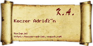 Keczer Adrián névjegykártya