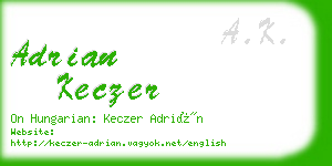 adrian keczer business card